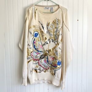 VINTAGE Bonnie Boerer Hand-Stitched Sweater